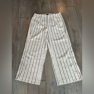 Ann Taylor Factory Cream and Brown Striped Chinos